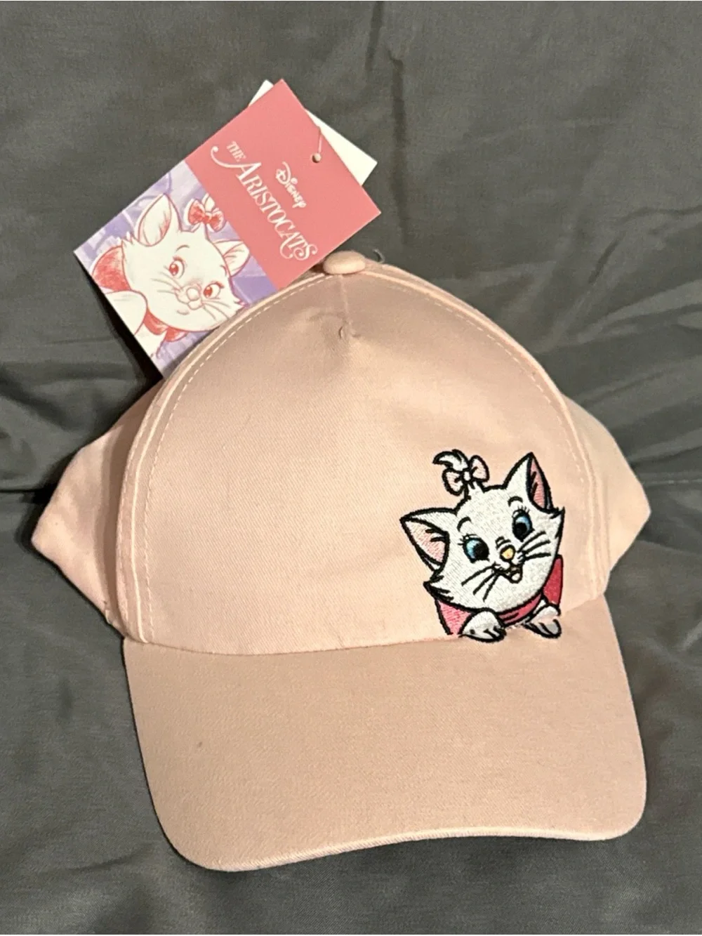 Disney Pink Aristocratic Cat Marie Hat with Embroidered White Kitten